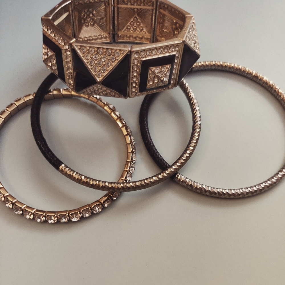 Black, Gold, Diamond Bracelet Bundle